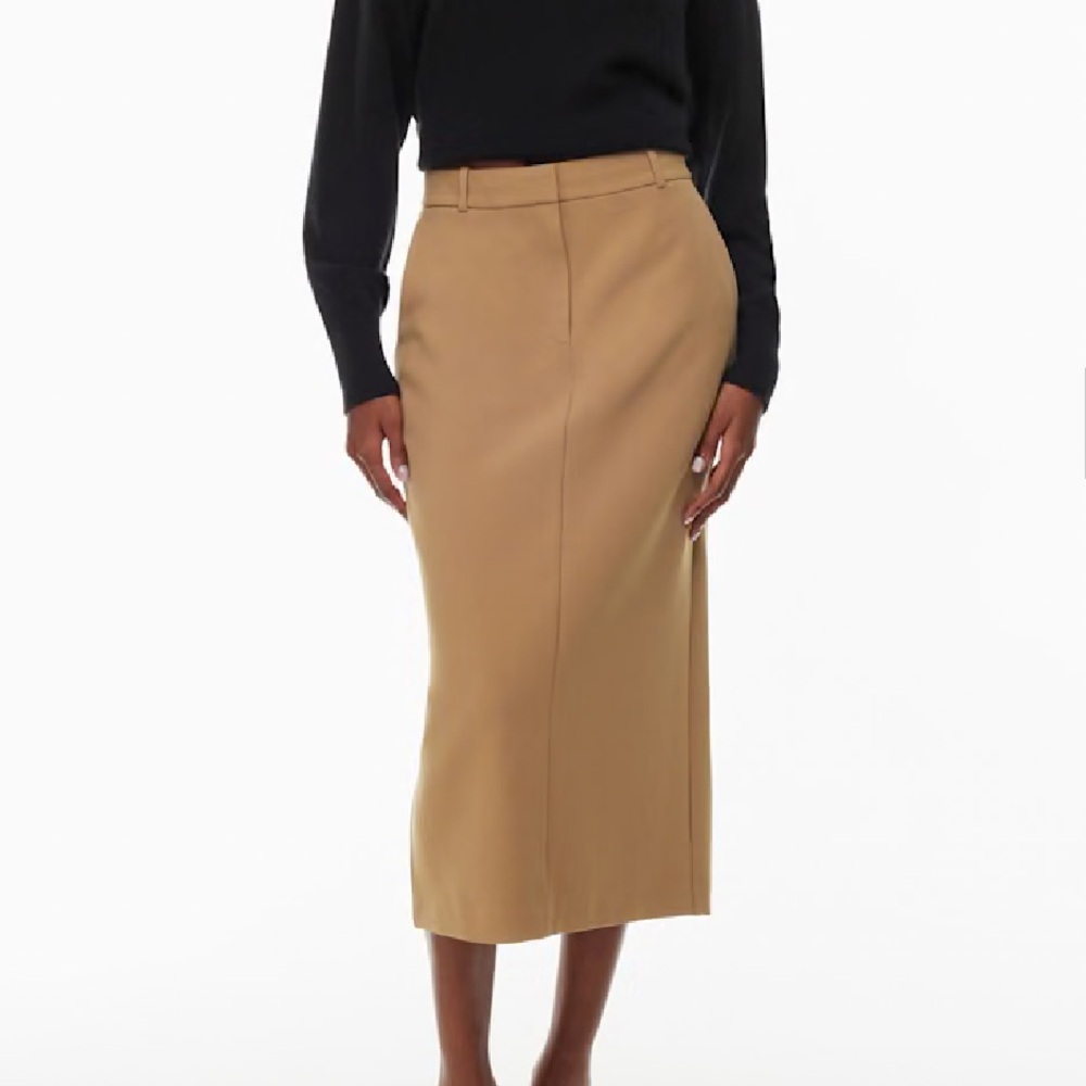 Aritzia Babaton Chisel Maxi Tan Pencil Skirt